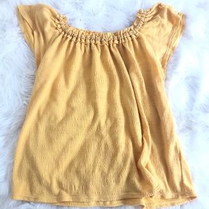 Max Studio Mustard Yellow Off the Shoulder Shirt